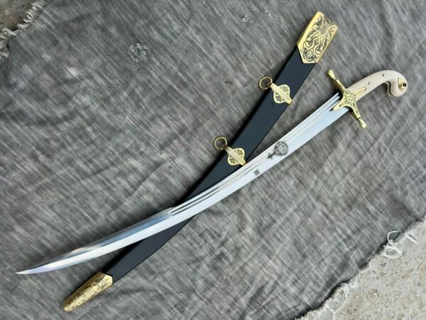 Handmade Islamic Shamshir, Ottoman Sword With Resin Handle Comes with Scabbard Gift For Him Replica