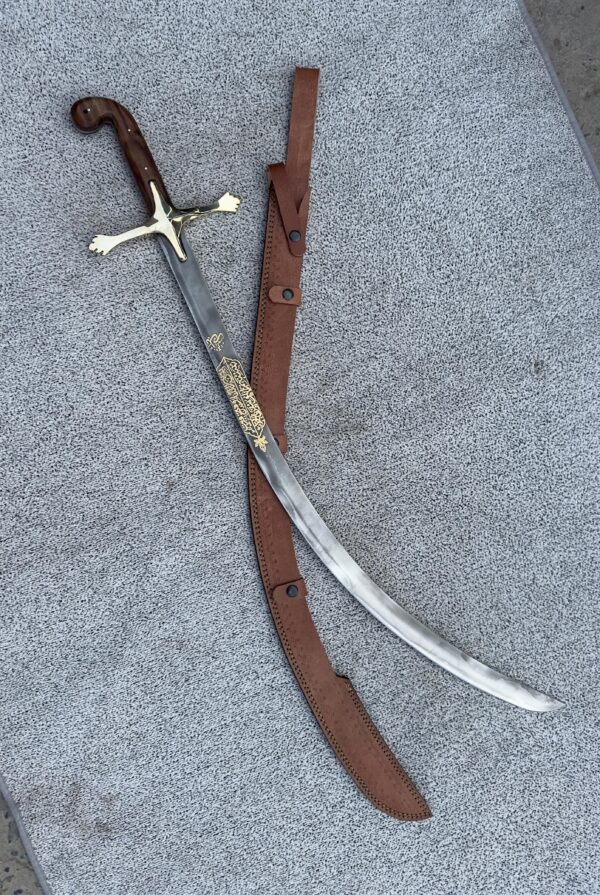 Handmade High Carbon Steel Arabic Sword, Rosewood Handle