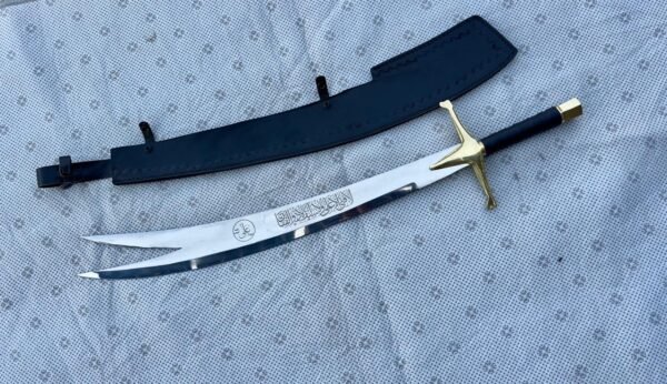 Handmade Zulfiqar Sword, Imam Ali Sword With Leather Sheath Replica Gift For Him