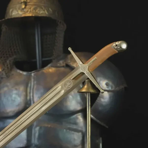 Handmade Umar Ibn Al-Khattab Sword, Islamic Sword With Leather Sheath