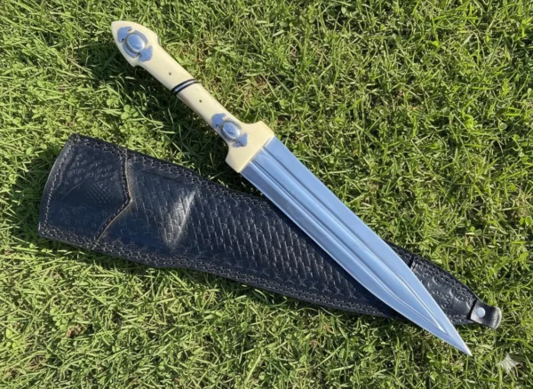 Handmade Dagger Knife, Hunting Knife With Leather Sheath Gift For Him