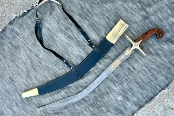 Handmade 19th Century Ottoman Pala kilij, Historical Sword With Scabbard Gift For Him