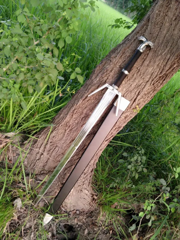Handmade High Carbon Steel Sword: Rosewood Handle, Wooden Scabbard