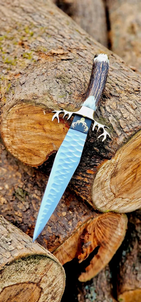 Handmade Damascus Steel Sword: Rosewood Handle, Scabbard Included