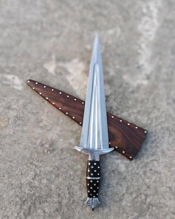 Handmade Dagger Knife, Survival, Unique Hunting Knife With Wooden Scabbard Gift For Him